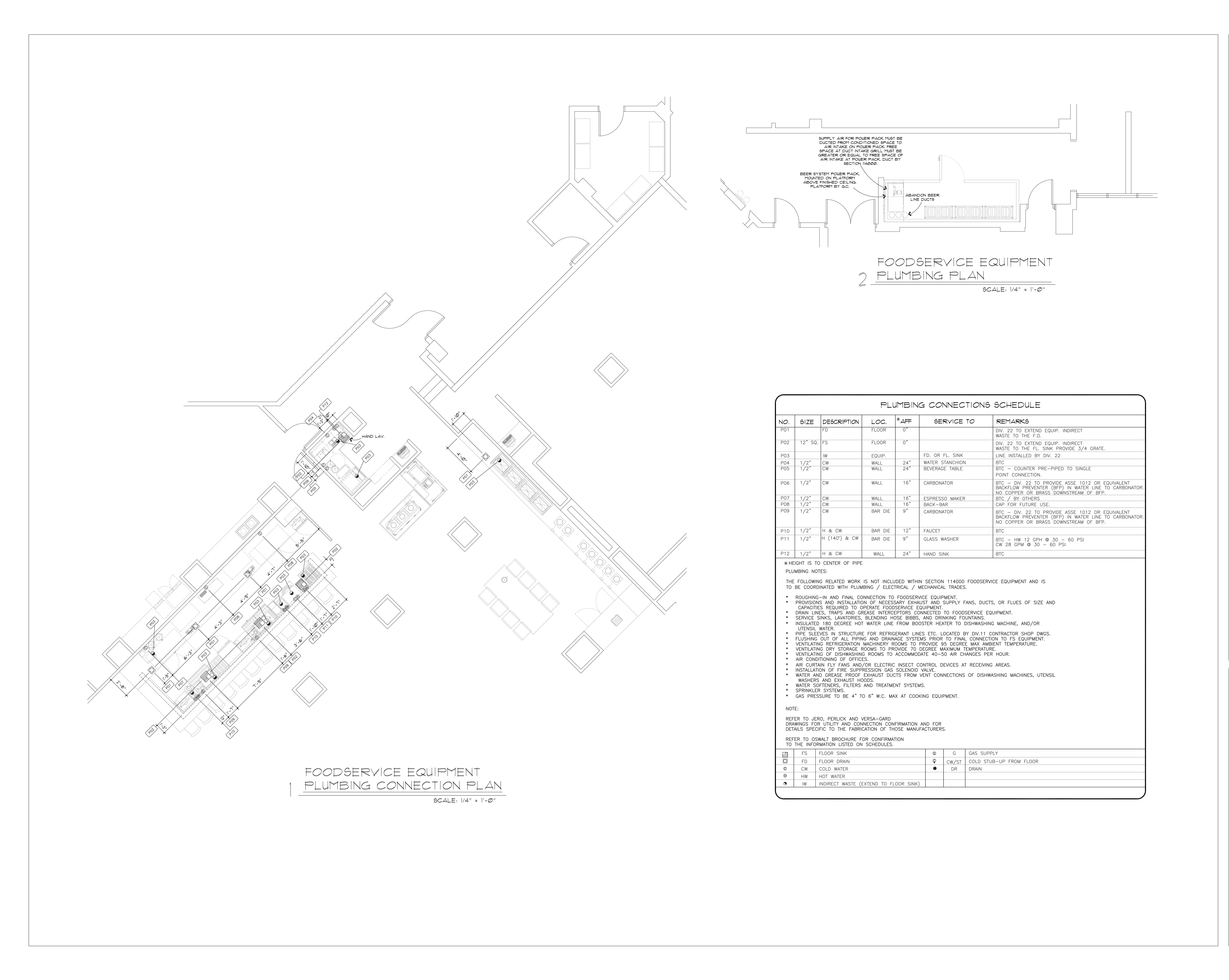 Foodservice Equipment Plumbing Plan